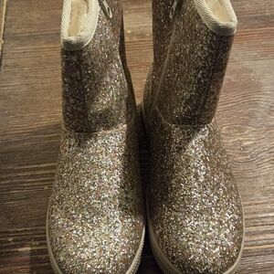 Cat & Jack Girls Glitter Boots - Gold Multi Glitter